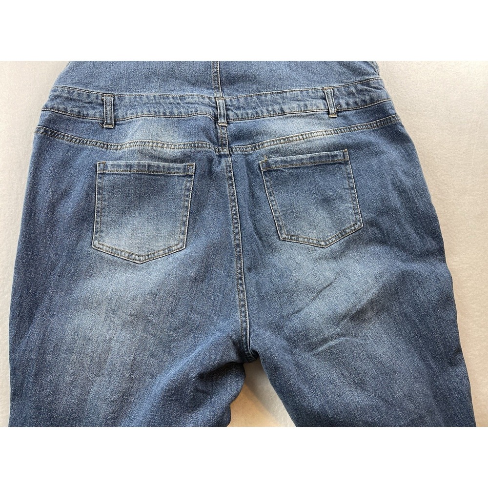 Ashley Stewart Denim Overalls Distressed Size 18 - Picture 13 of 15